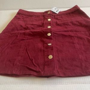 Burgundy corduroy Mini Skirt